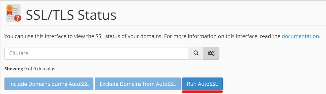 Rulează AutoSSL