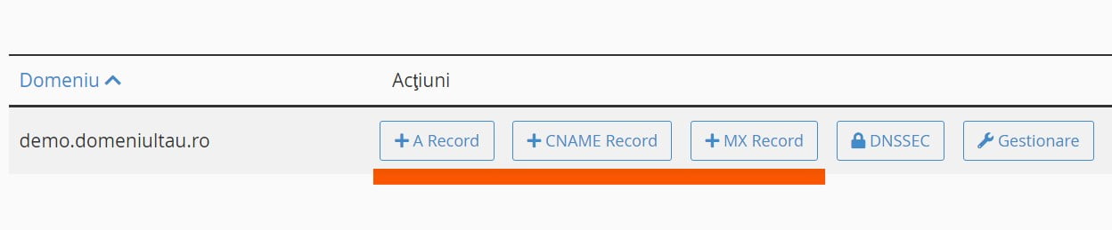 Adaugare inregistrare DNS