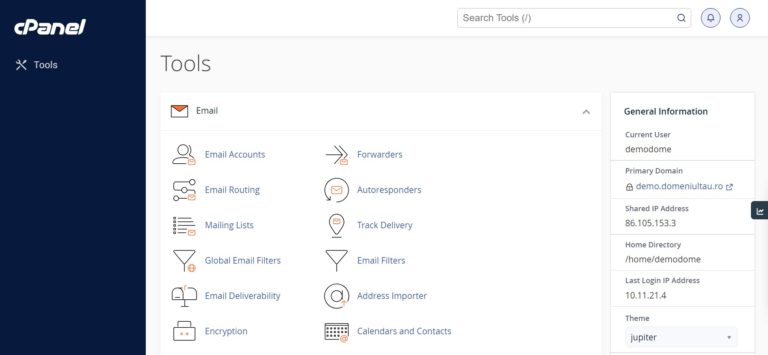 Ghid utilizare cPanel pentru pachetul tau de gazduire